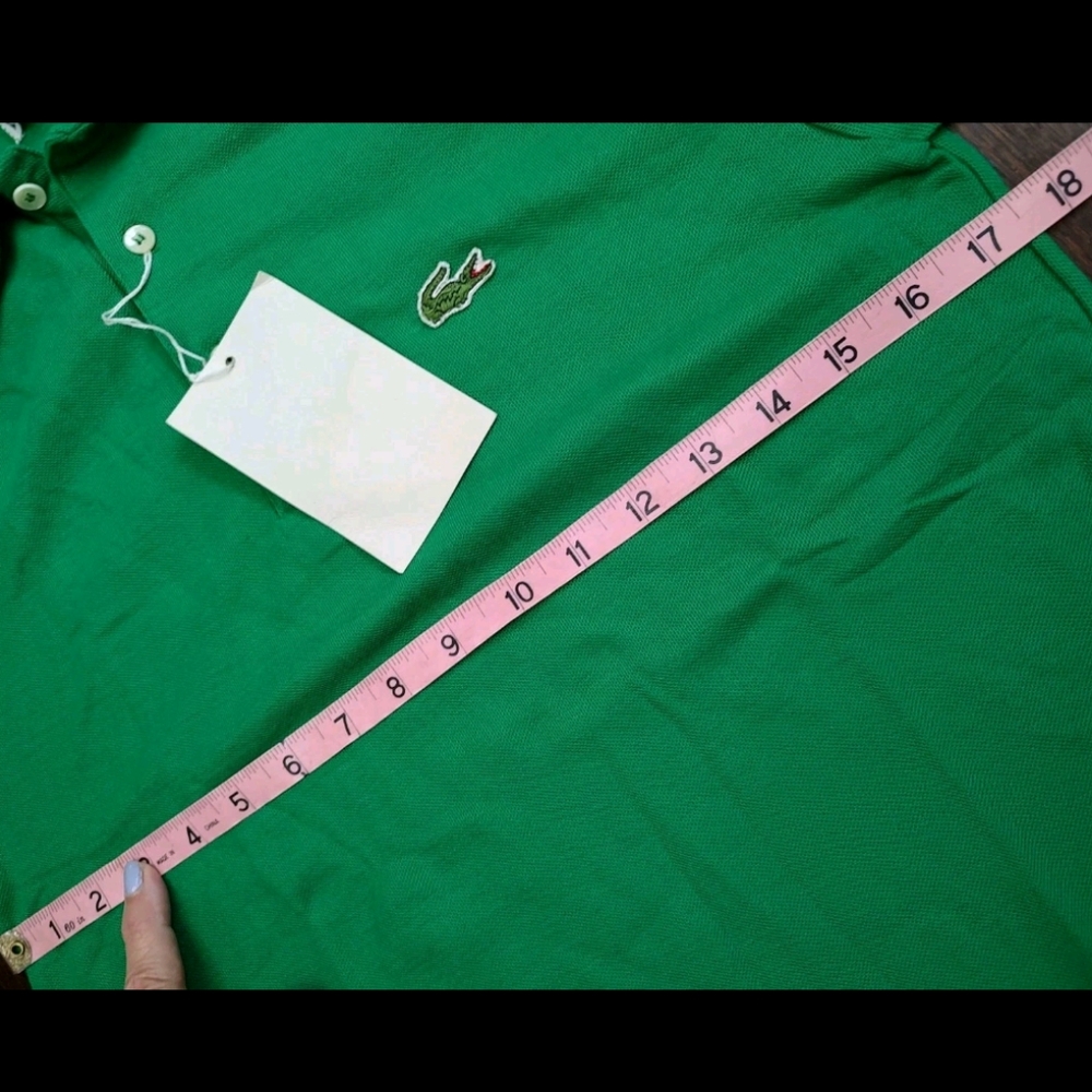 NWT Vintage Deadstock 80-90's Rare Izod Lacoste Crocodile Green Polo Shirt M - Picture 5 of 6